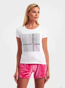 Tricou EA7 W Tee Ss Rn Logo Box Crossover