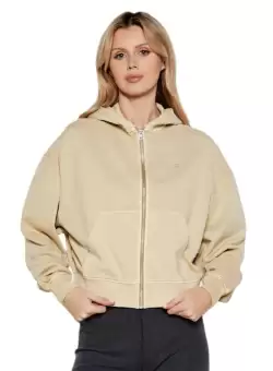 Bluza cu fermoar Calvin Klein BOLD WASHED CK APPLIQUEZIP-THRU