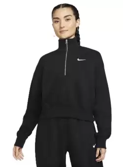 Bluza cu fermoar Nike W NSW PHNX FLC QZ CROP