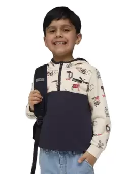 Bluza cu fermoar Puma LITTLE RUNNERS Half-Zip Hoodie PS
