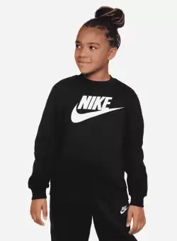 Bluza Nike K NSW CLUB FLC CREW LS HBR