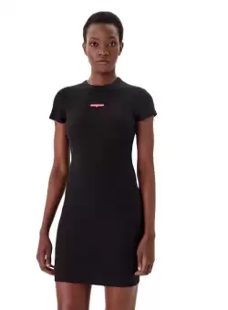 Rochie Tommy Hilfiger TJW SCRIPT MINI RIB DRESS EXT