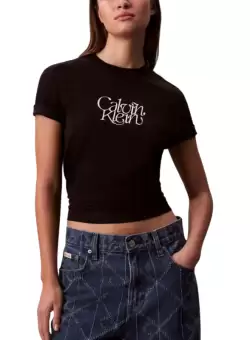 Tricou Calvin Klein SS FITTED SCRIPT CALVIN KLEINTE