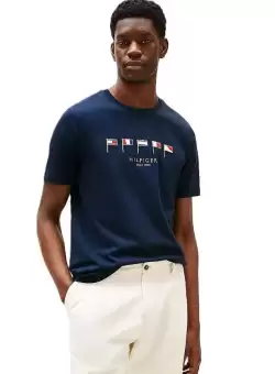 Tricou Tommy Hilfiger HILFIGER MULTI FLAGS TEE